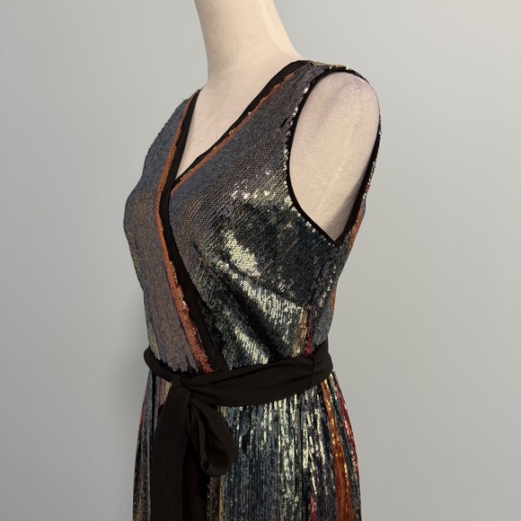 Julia Jordan Gorgeous Sequined-Stripe Midi Dress Size 6 - Picture 4 of 15